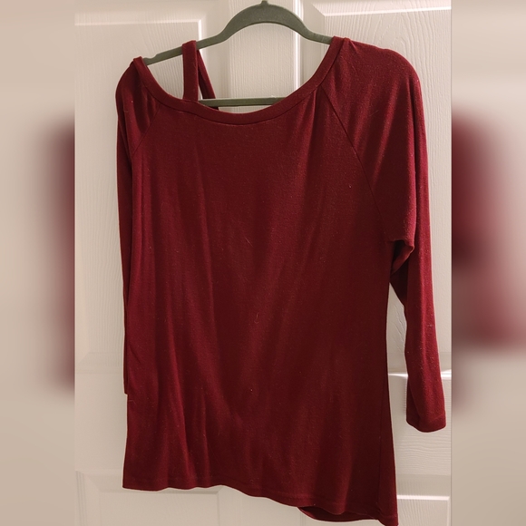 Dark Red Long Sleeve Top Women Size Large - Picture 4 of 5